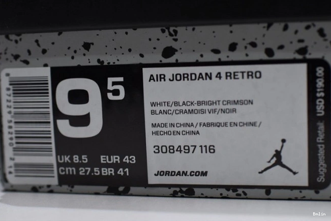 Bmlin 308497-116 Air Jordan Hot 4 Retro Lava 0812